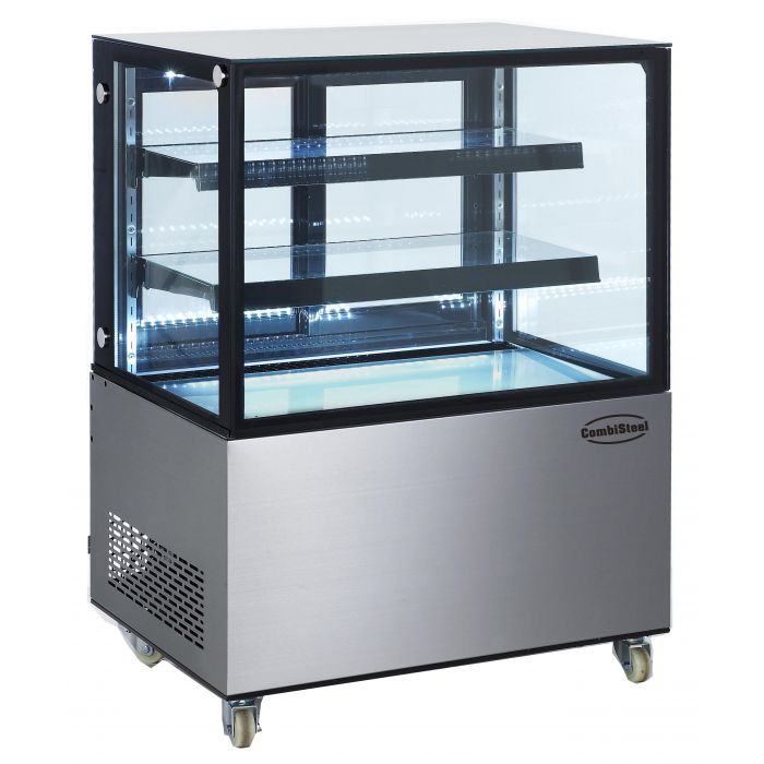 Combisteel Koelvitrine | 270L | Zwart/RVS | +2°C/+8°C | 3 Schappen | 915x675x1210(h)mm | 7487.0015