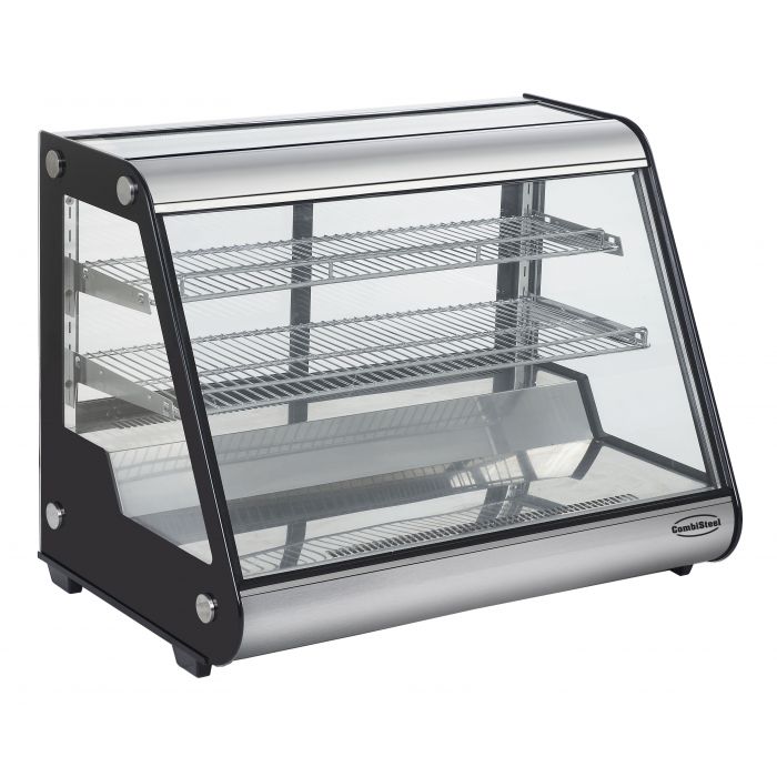 Combisteel Koelvitrine | Zwart/Grijs | 160L | 3 Niveaus | 0°C/+12°C | Geforceerd | 875x578x678(h)mm | 7487.0060