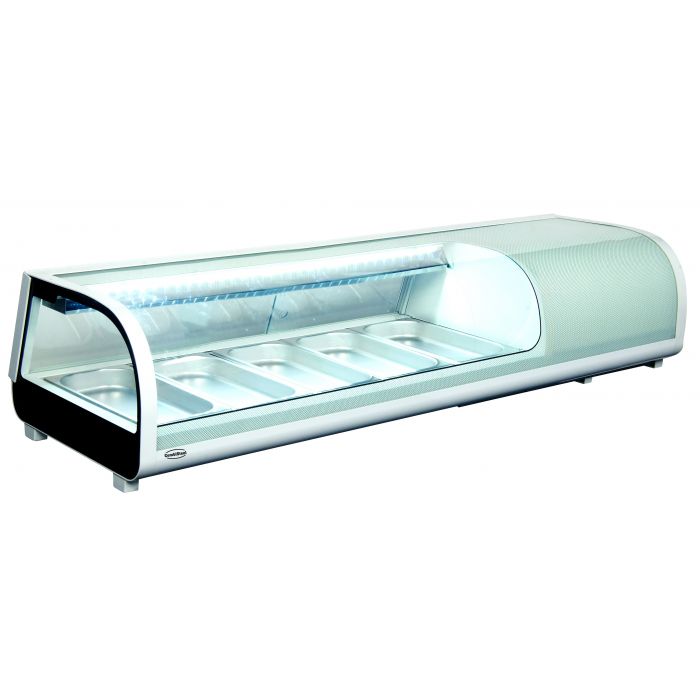 Combisteel Sushivitrine | RVS | 52L | 5x 1/3 GN | 0°C/+12°C | Statisch | 1352x420x265(h)mm | 7487.0070