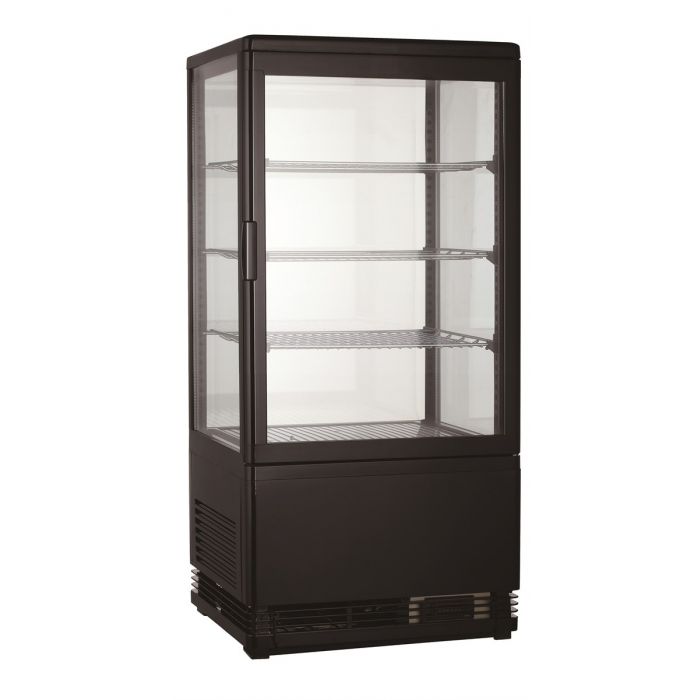 Combisteel Koelvitrine | 68L | Zwart | 0°C/+12°C | 4 Niveaus | 428x386x885(h)mm | 7487.0170