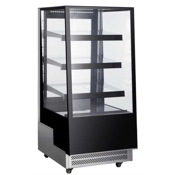 Combisteel Koelvitrine | 300L | Zwart | +2°C/+8°C | 4 Schappen | 650x805x1445(h)mm | 7487.0220