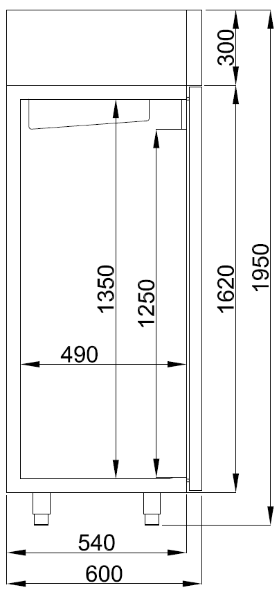 Combisteel Horeca Viskoelkast | RVS | 400L | 0°C/-5°C | Statisch | 600x600x1950(h)mm | 7489.5070