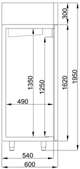 Combisteel Horeca Viskoelkast | RVS | 400L | 0°C/-5°C | Statisch | 600x600x1950(h)mm | 7489.5070