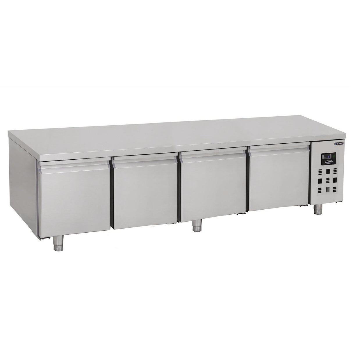 Combisteel Koelwerkbank | Laag Model | 360L | 4 Deuren | -2°C/+8°C | Geforceerd | 2130x700x600(h)mm | 7489.5082