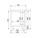 Combisteel Koelwerkbank | Energiezuinig | 474L | 3 Deuren | -2°C/+8°C | Geforceerd | 1785x700x850(h)mm | 7489.5105