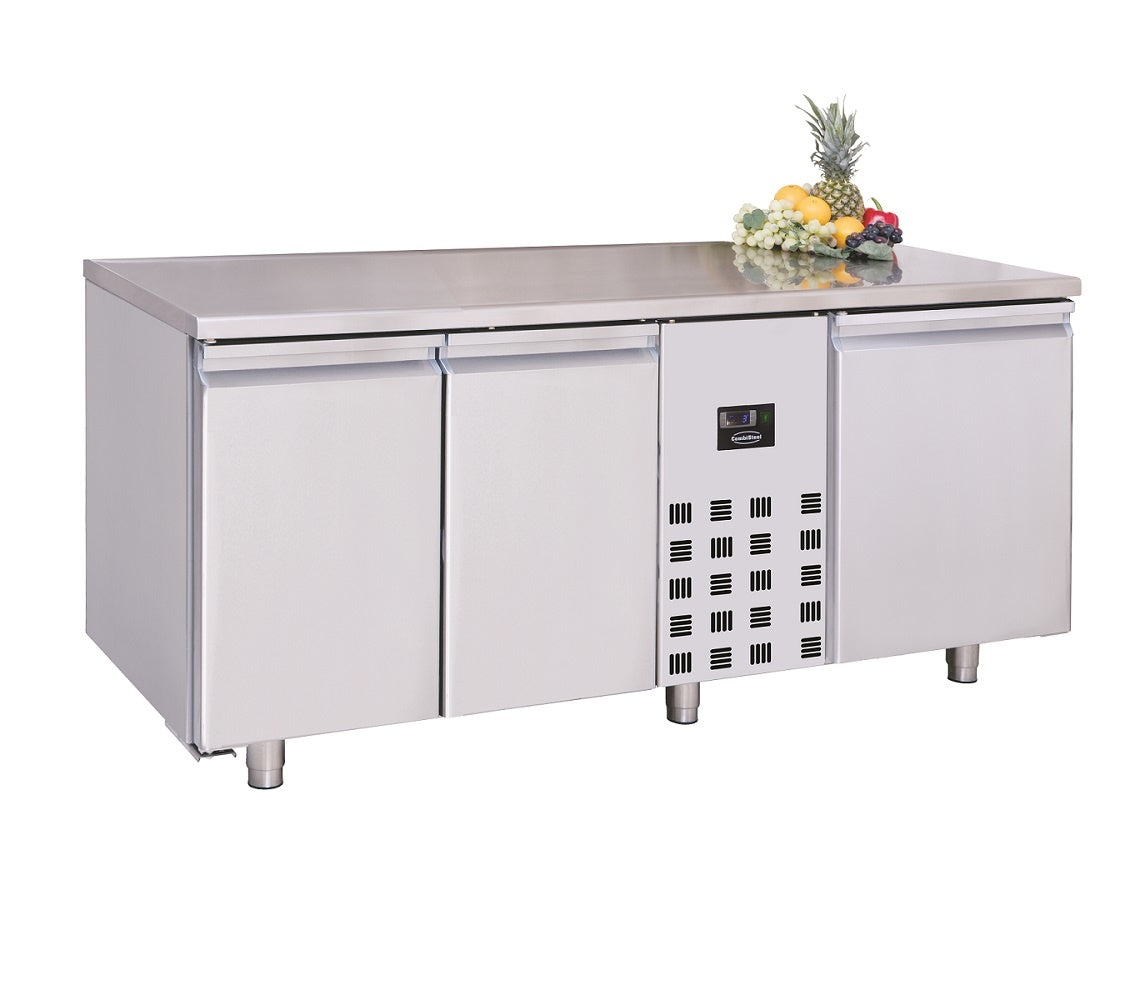Combisteel Vrieswerkbank | Mono Block | RVS | 474L | 3 Deuren | -10°C/-22°C | Geforceerd | 1785x700x850(h)mm | 7489.5135