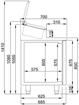 Combisteel gekoeld saladette | 10x 1/3 GN | -2°C/+8°C | Geforceerd | 1865x700x1090(h)mm | 7489.5145