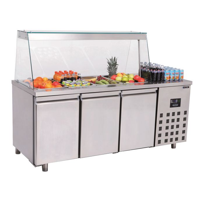 Combisteel gekoeld saladette | 4x 1/1 GN | -2°C/+8°C | Geforceerd | 1865x700x850(h)mm | 7489.5155