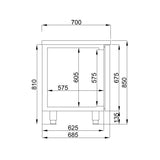 Combisteel Koelwerkbank | 218L | 2 Deuren + 1 lade | -2°C/+8°C | Geforceerd | 1400x700x850(h)mm | 7489.5160