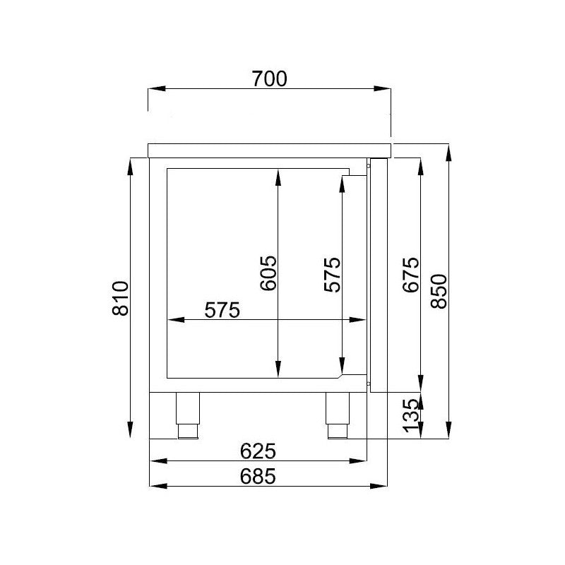 Combisteel Koelwerkbank | 474L | 3 Deuren + 1 Lade | -2°C/+8°C | Geforceerd | 1865x700x850(h)mm | 7489.5165