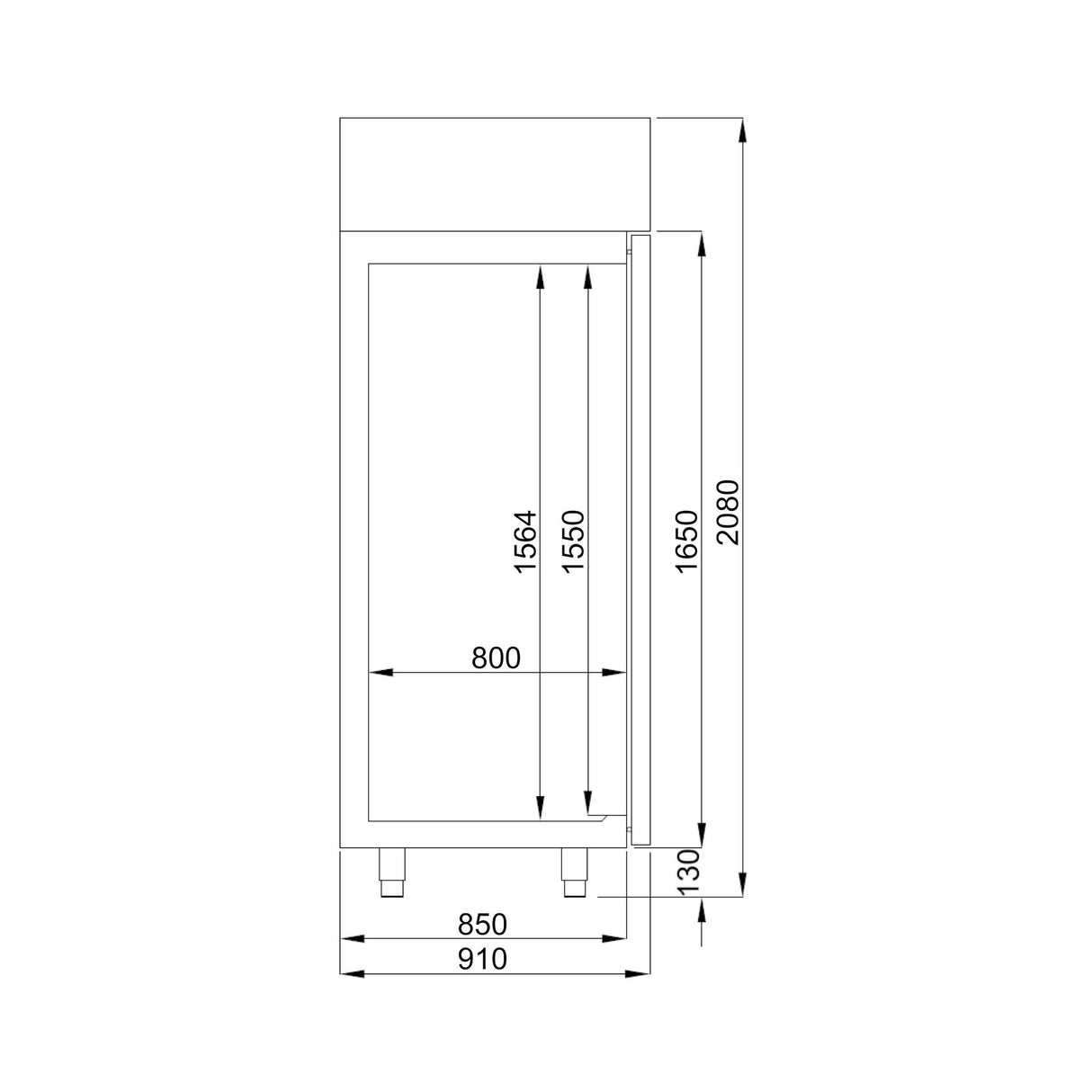 Combisteel Bakkers-vrieskast | RVS | 850L | -10°C/-22°C | Geforceerd | 800x910x2080(h)mm | 7489.5195