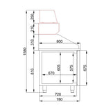 Combisteel Pizza Koelwerkbank | 615L | 3 deuren | -2°C/+8°C | Geforceerd | 2100x800x1080(h)mm | 7489.5225