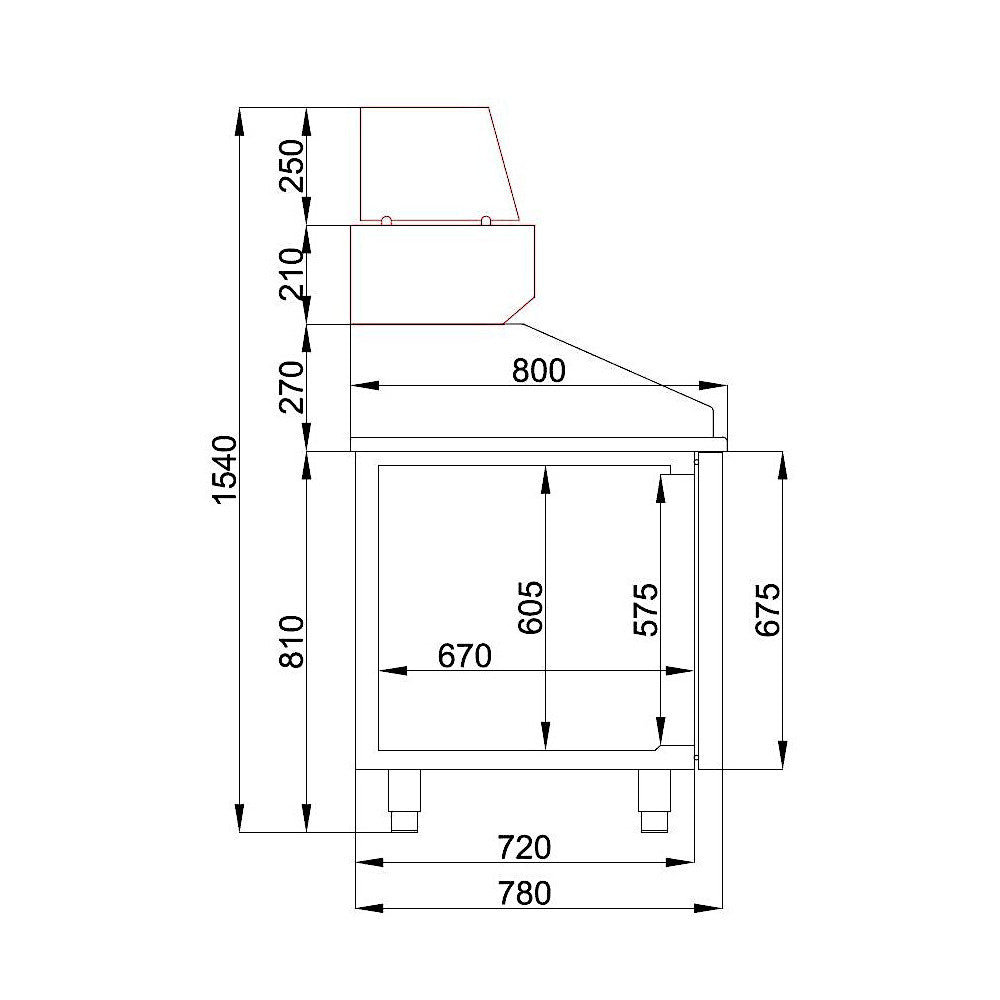 Combisteel Pizza Koelwerkbank | 380L | 1 deur met 5 laden | -2°C/+8°C | Geforceerd | 1550x800x1080(h)mm | 7489.5230