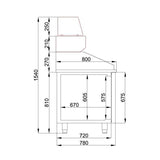 Combisteel Pizza Koelwerkbank | 615L | 2 deuren met 5 laden | -2°C/+8°C | Geforceerd | 2100x800x1080(h)mm | 7489.5235
