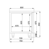 Combisteel Bakkers-koelwerkbank | 615L | 3 Deuren | -2°C/+8°C | Geforceerd | 2100x800x850(h)mm | 7489.5255