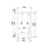 Combisteel Koelwerkbank Hoog Model | Opstaande Rand | 550L | 2 Deuren + Afkloplade | -2°C/+8°C | Geforceerd | 1580x600x1050(h)mm | 7489.5260