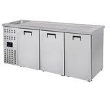 Combisteel Rvs Bierkoeler | 3 deuren rechts met 1 spoelbak links | -2°C/+8°C | Geforceerd | 2100x700x1050(h)mm | 7489.5335