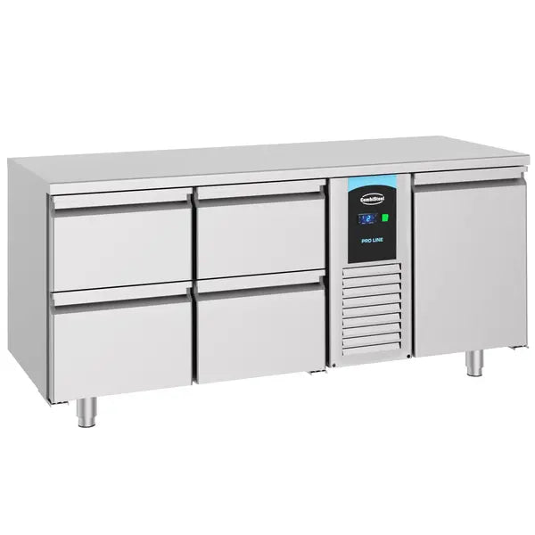 Combisteel Koelwerkbank | ENERGY LINE | 474L | 1 Deur + 4 Laden (1/1 GN) | -2°C/+8°C | Geforceerd | 1785x700x850(h)mm | 7489.5365