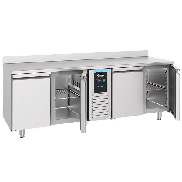 Combisteel Koelwerkbank | ENERGY LINE | 632L | 4 Deuren (1/1 GN) | -2°C/+8°C | Geforceerd | Achteropstand | 2270x700x860(h)mm | 7489.5410