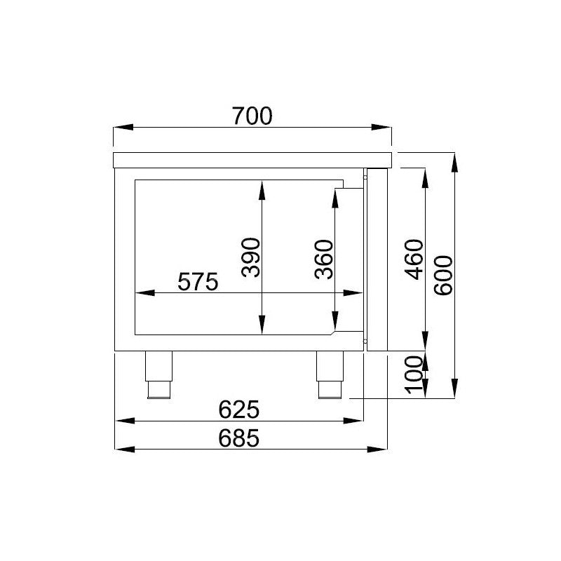 Combisteel Koelwerkbank | Laag Model | 360L | 4 Laden | -2°C/+8°C | Geforceerd | 2130x700x600(h)mm | 7489.5482