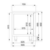 Combisteel Koelwerkbank | ENERGY LINE | 281L | 2 Deuren | -2°C/+8°C | Geforceerd | 1400x700x850(h)mm | 7489.5500