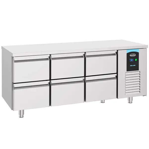 Combisteel Koelwerkbank | ENERGY LINE | Energiezuinig | 474L | 6 laden | -2°C/+8°C | Geforceerd | 1865x700x850(h)mm | 7489.5545