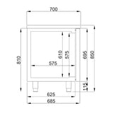 Combisteel Koelwerkbank | Energy Line  | 474L | 2 deuren 3 laden | -2°C/+8°C | Geforceerd | 1865x700x850(h)mm | 7489.5555