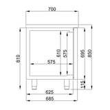Combisteel Koelwerkbank | Energy Line  | 632L | 3 deuren 3 laden | -2°C/+8°C | Geforceerd | 2330x700x850(h)mm | 7489.5560