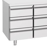 Combisteel Koelwerkbank | Energy Line | 632L | 2 deuren 6 laden | -2°C/+8°C | Geforceerd | 2330x700x850(h)mm | 7489.5570