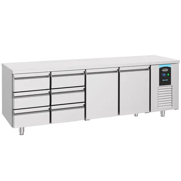 Combisteel Koelwerkbank | Energy Line | 632L | 2 deuren 6 laden | -2°C/+8°C | Geforceerd | 2330x700x850(h)mm | 7489.5570