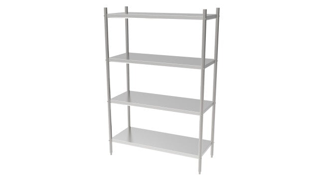 RVS Opbergrek | Voorraadrek | 4 Schappen | Demontabel | 900x500x1800(h)mm