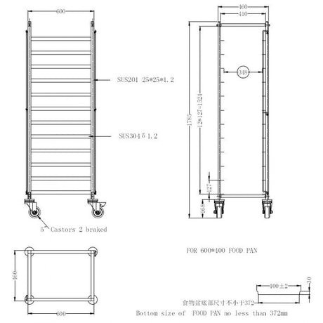 Regaalwagen | Demontabel | Combisteel 7490.0255 | 600x450x1785(h)mm