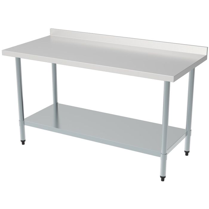 RVS werktafel met bodemschap | Demontabel | Opstaande rand | 1200x700x900mm