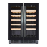 Combisteel wijnkoelkast 100L Glasdeur | 40 flessen | Zwart | +5°C/+20°C | Geforceerd | 595x570x820(h)mm | 7525.0030
