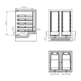 Combisteel wijnkoelkast 100L Glasdeur | 40 flessen | Zwart | +5°C/+20°C | Geforceerd | 595x570x820(h)mm | 7525.0030