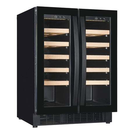 Combisteel wijnkoelkast 100L Glasdeur | 40 flessen | Zwart | +5°C/+20°C | Geforceerd | 595x570x820(h)mm | 7525.0030