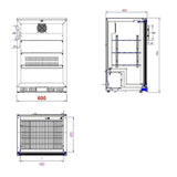 Combisteel Barkoeler | 1 Glasdeur | Zwart | 138L | 0°C/+10°C | Statisch + Ventilator | 600x520x900(h)mm | 7527.0005