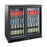 Combisteel Barkoeler | Schuifdeuren | Zwart | 208L | 0°C/+10°C | Statisch + Ventilator | 900x520x900(h)mm | 7527.0020