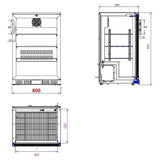 Combisteel Barkoeler | 1 Glasdeur | Zwart | 128L | 0°C/+10°C | Statisch + Ventilator | 600x520x850(h)mm | 7527.0030