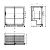 Combisteel Barkoeler | 2 Schuifdeuren | Zwart | 198L | 0°C/+10°C | Statisch + Ventilator | 900x520x850(h)mm | 7527.0045