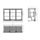 Combisteel Barkoeler | Schuifdeuren | Zwart | 320L | 0°C/+10°C | Statisch + Ventilator | 1350x520x850(h)mm | 7527.0050