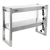 RVS Etagère met Warmtebrug | 2 Niveau's | (Halogeen Verwarmd) | 1.2kW (230V) | 900x300x650(h)mm