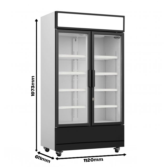 Glasdeur Koelkast Wit | 740L | 2 Glasdeuren | +1°C/+10°C | Geforceerd | 1120x610x1973(h)mm