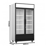 Glasdeur Koelkast Wit | 740L | 2 Glasdeuren | +1°C/+10°C | Geforceerd | 1120x610x1973(h)mm
