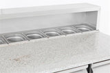 Pizzawerkbank | 402L | 3 Deuren | Boven 8x 1/6 GN | +2°C/+8°C | Statisch met Ventilator | 1368x700x1090(h)mm