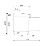 Combisteel Pizza Koelwerkbank | 580L | 2 deuren 7 laden | +2°C/+8°C | Geforceerd | 2025x800x1000(h)mm | 7950.0042
