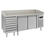 Combisteel Pizza Koelwerkbank | 580L | 2 deuren 7 laden | +2°C/+8°C | Geforceerd | 2025x800x1000(h)mm | 7950.0042