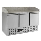 Combisteel Pizza Koelwerkbank | 230L | 3 deuren | +2°C/+8°C | Statisch | 1400x700x1020(h)mm | 7950.0060