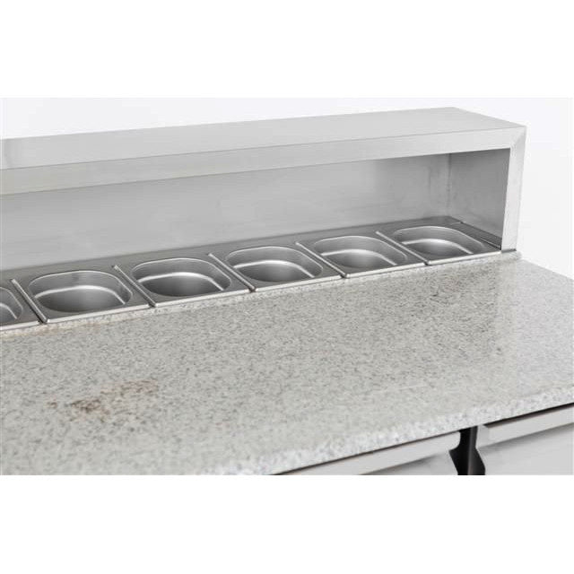 Combisteel Pizza Koelwerkbank | 402L | 3 deuren | +2°C/+8°C | 8x 1/6 GN | Statisch | 1368x700x1090(h)mm | 7950.0065