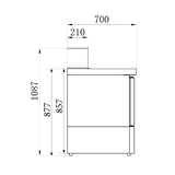 Combisteel Pizza Koelwerkbank | 402L | 3 deuren | +2°C/+8°C | 8x 1/6 GN | Statisch | 1368x700x1090(h)mm | 7950.0065